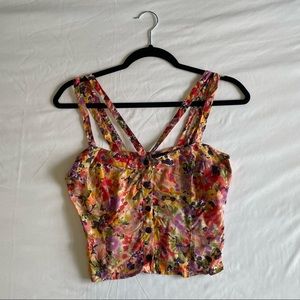TOPSHOP Floral Crop Top